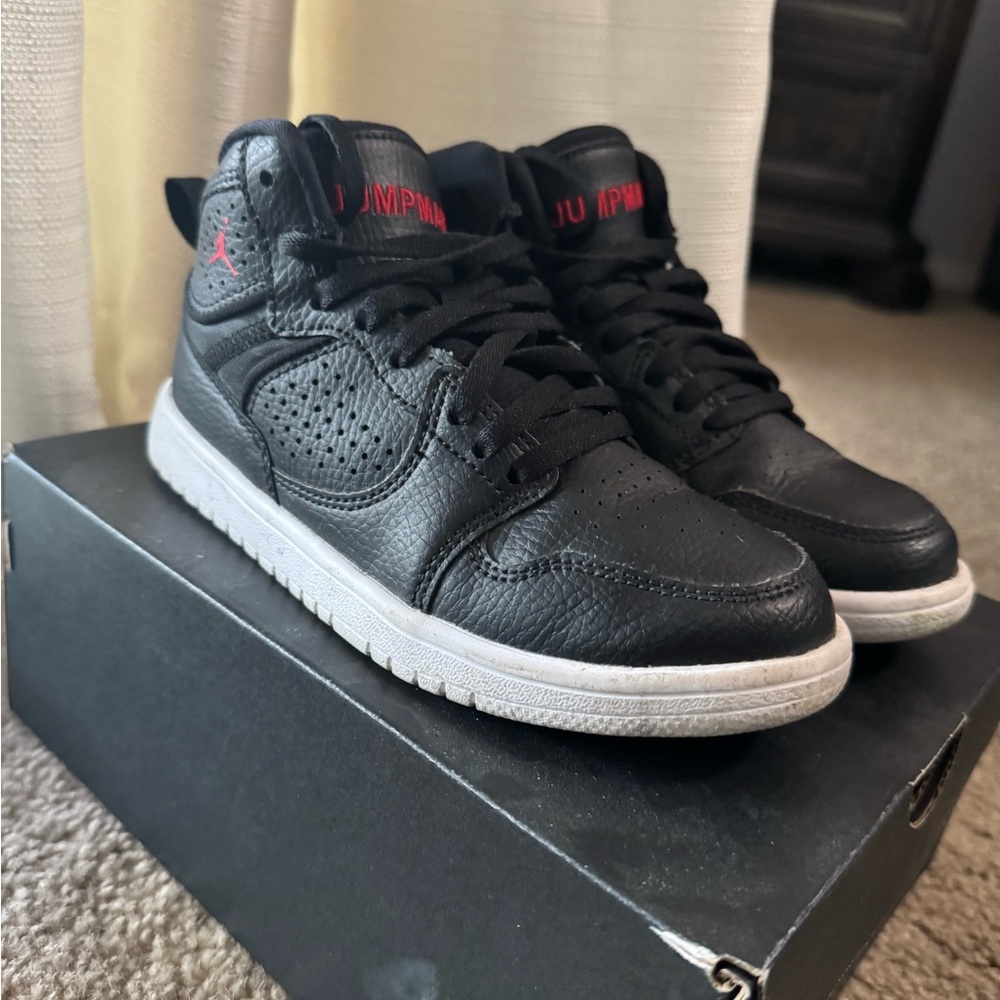 Jordan Black and Red Boys Sneakers